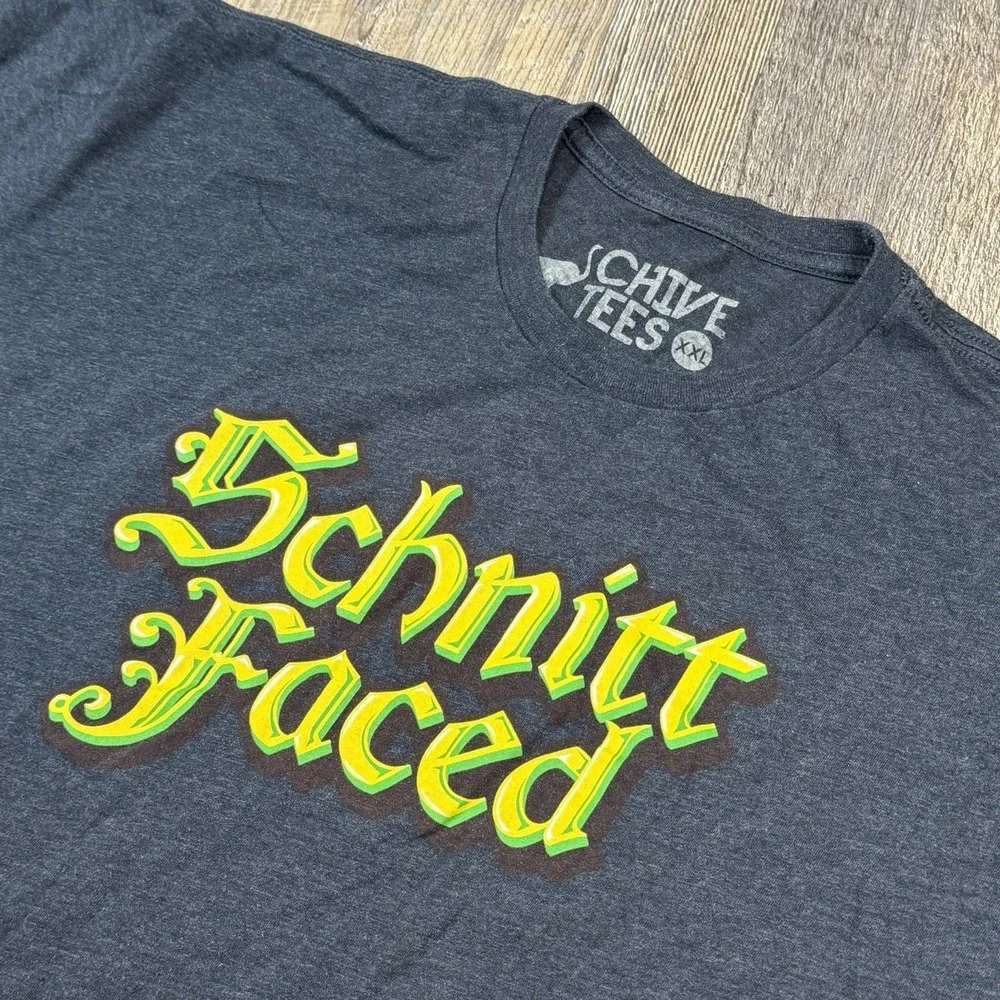 Chive‎ Schnitt Faced Graphic T Shirt Mens XXL Gray Funny Novelty Tee KCCO